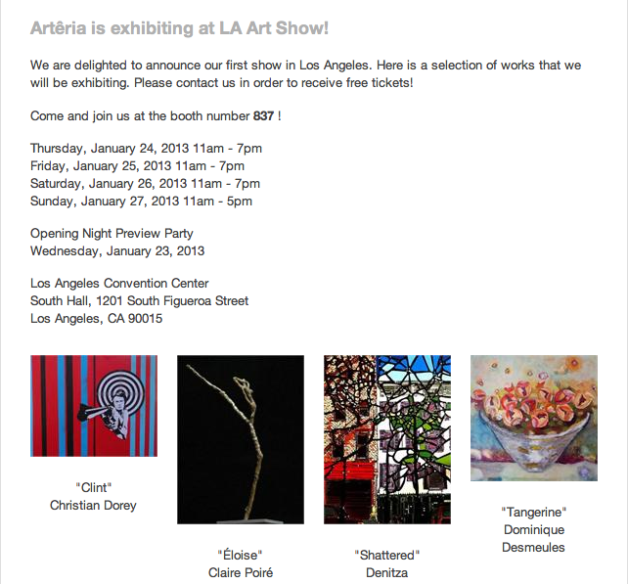 New work for the LA Art Show 2013